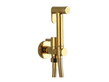 Bidetdouche of toiletdouche Grifo met stopkraan en slang 120 cm goud glans