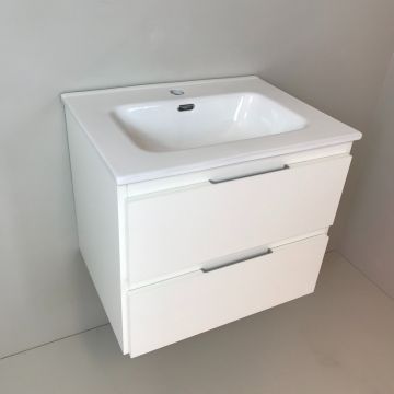 Badmeubel Blanco 60cm, wit mat met keramische wastafel