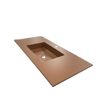 Composiet wastafel Solid 101x46cm Egaal Signaalbruin RAL8002