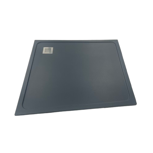 Composiet douchebak met schuine zijde Lisa ECO 109.5x115cm Egaal Zwart RAL9005