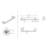 Handdoekhouder Cube zwart 345mm