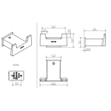 Dubbele kleding- en handdoekhaak Cube chroom