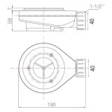 Douchebak sifon Solid grijs met horizontale uitlaat, inbouwhoogte 60mm