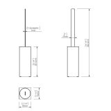 Toiletborstel S5 mat zwart met houder