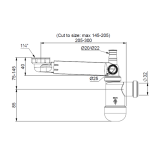 Ruimtebesparend telescopisch wastafel sifon inclusief luxe click waste afvoerplug Clic-Clac 1¼" mat zwart