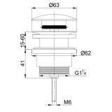 Ruimtebesparend telescopisch wastafel sifon inclusief luxe click waste afvoerplug Clic-Clac 1¼" chroom