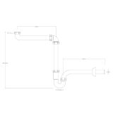 Ruimtebesparend sifon voor wastafel inclusief luxe click waste afvoerplug Clic-Clac 1¼" mat zwart